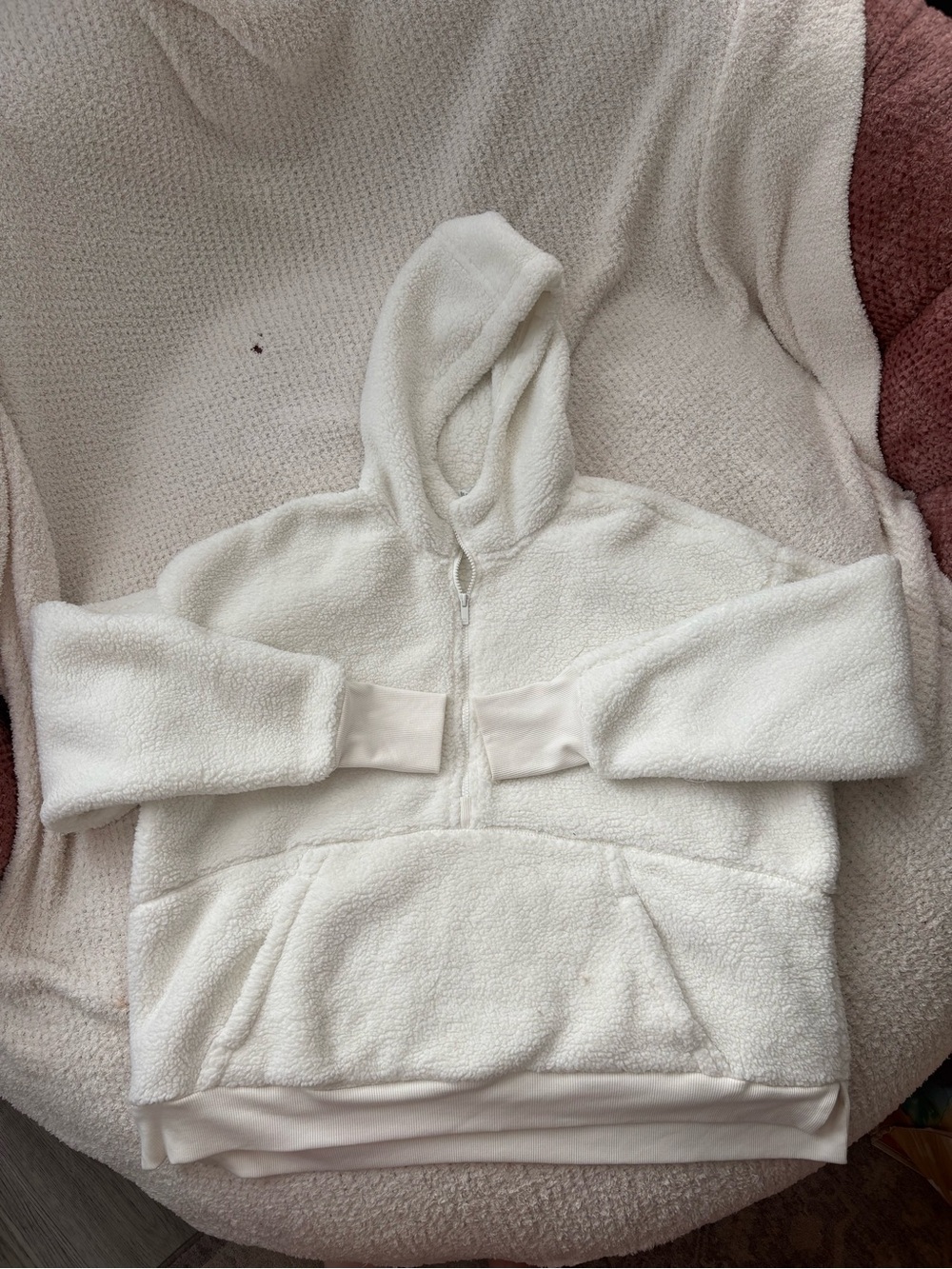 all in motion Cream Sherpa Half-Zip Hoodie